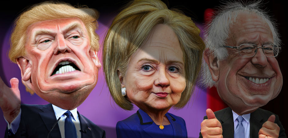 Donald Trump, Hillary Clinton & Bernie Sanders